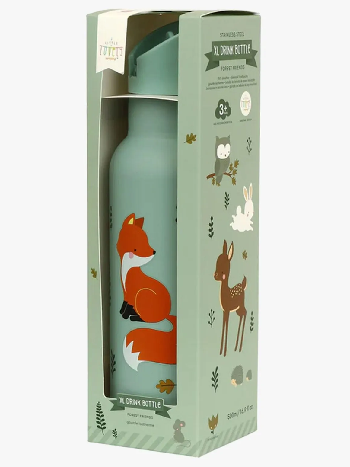 A Little Lovely Company Stainless steel XL Drikkedunk, Forest friends