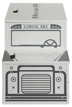 Alice & Fox Legetøjskasse Skolebus, Sort/Hvid
