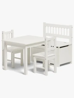 Alice & Fox LOVIS Bord & Stole + Sofa med Opbevaring, Hvid