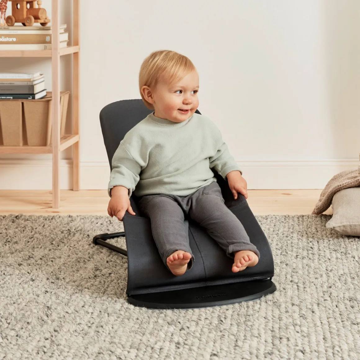 BabyBjörn Balance Soft Skråstol Woven Jersey, Mørkegrå/Grå