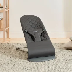 BabyBjörn Bliss Skråstol Woven Classic Quilt inkl. Sjove Øjne, Antracitgrå