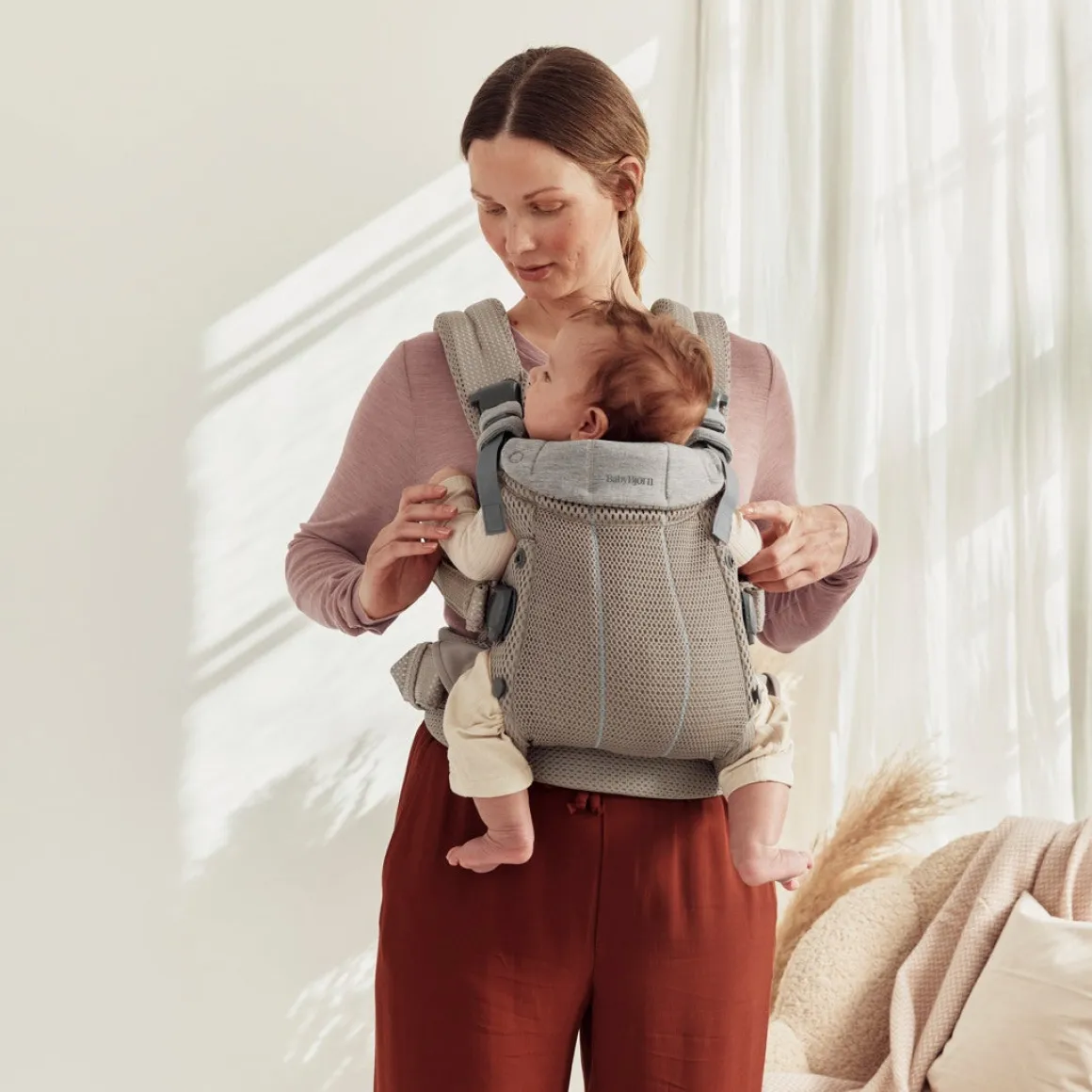 BabyBjörn Harmony Bæresele 3D Mesh, Gråbeige