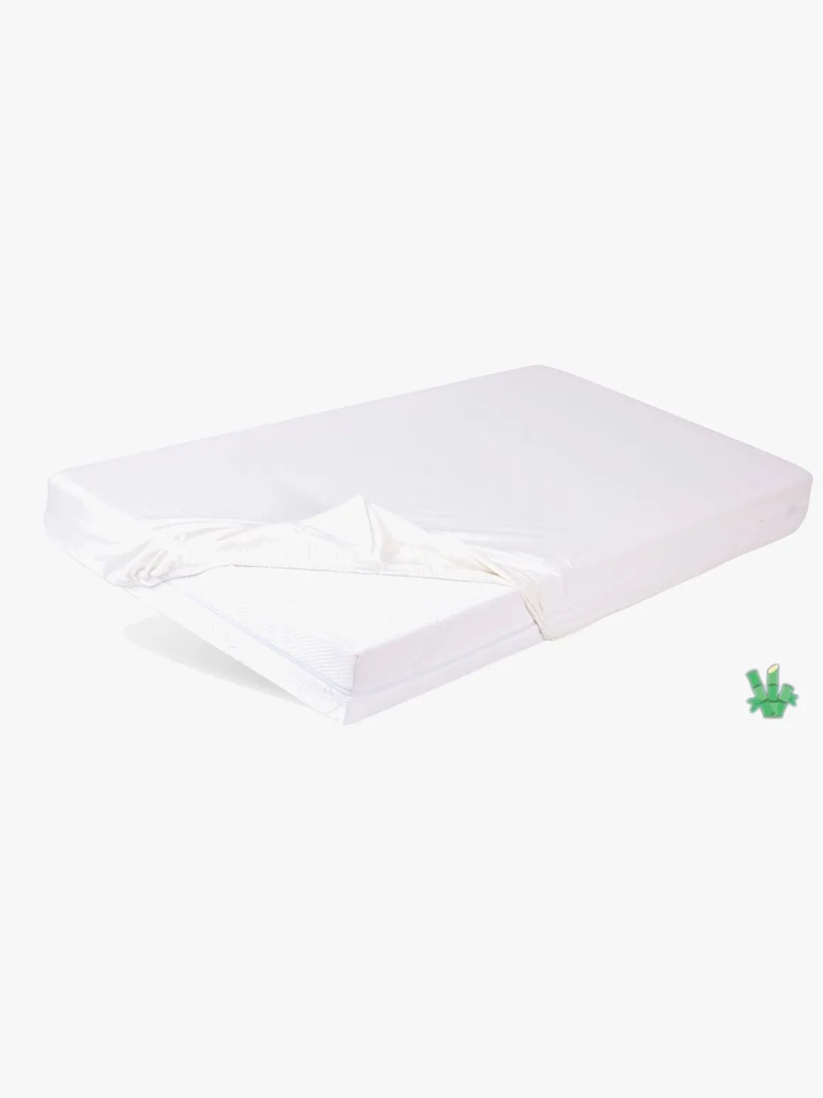 BabyMatex Bamboo Stræklagen til Tremmeseng 60 x 120 cm, Hvid