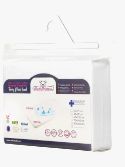 BabyMatex Frotte Vandtæt Stræklagen til Tremmeseng 40 x 90 cm, Hvid