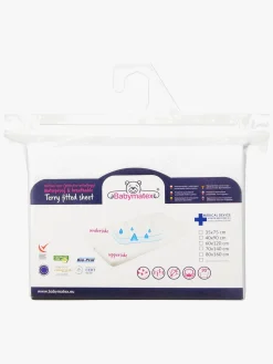 BabyMatex Frotte Vandtæt Stræklagen til Tremmeseng 40 x 90 cm, Hvid