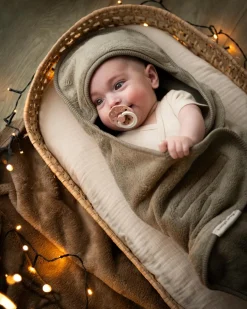 Baby's Only Hooded Baby Tæppe med Fødder Cozy, Urban Green
