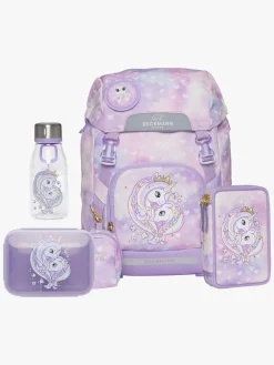 Beckmann Rygsæk 22L inkl Penalhus, Flaske & Madkasse, Unicorn Princess Purple