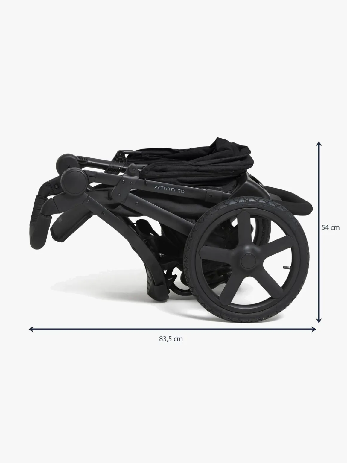 Beemoo Activity Go Aktivitetsklapvogn, Black/Dark Grey