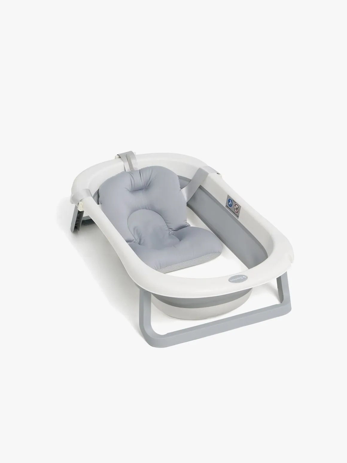 Beemoo CARE Assist Badekar Inkl. Badestøtte, Badestativ & Skyllekande, Grey/White