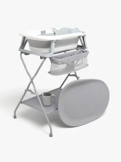 Beemoo CARE Assist Badekar inkl. Badestøtte Stativ Skyllekande & Puslehynde, White/Grey