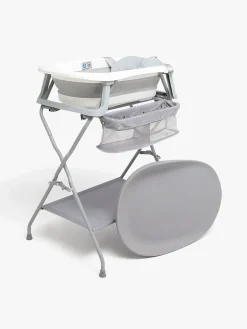 Beemoo CARE Assist Badekar inkl. Badestøtte Stativ Skyllekande & Puslehynde, White/Grey