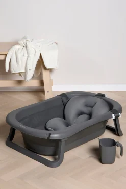 Beemoo CARE Assist Badekar inkl. Badestøtte Stativ & Skyllekande, Deep Grey