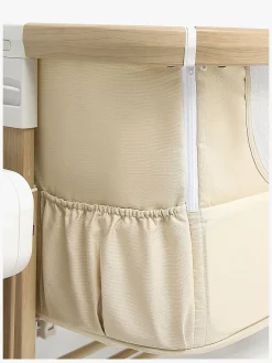 Beemoo CARE AutoMotion Bedside Crib, Beige/Wood