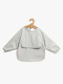 Beemoo CARE Bib Langærmet Hagesmæk, Light Grey