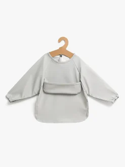 Beemoo CARE Bib  Langærmet Hagesmæk, Light Grey