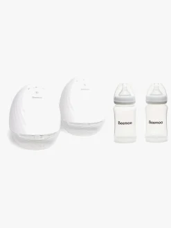 Beemoo CARE Wearable Elektrisk Brystpumpe Dobbelt inkl. Modermælksflaske 240 ml 2-pak