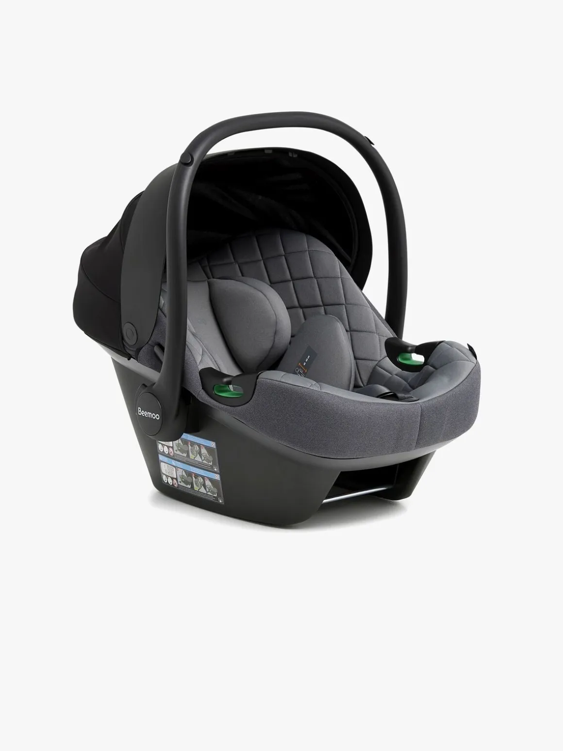 Beemoo Easy Fly Lux 4 Klapvogn Inkl. Route i-Size Autostol Baby, Spring Green/Mineral Grey