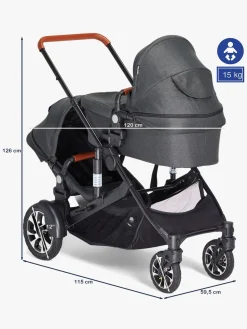 Beemoo Maxi 4 Twin Søskendevogn, Black/Black