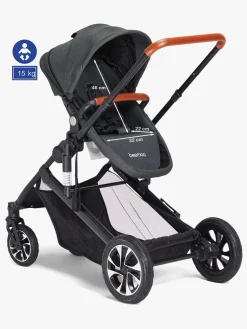 Beemoo Maxi 4 Twin Søskendevogn, Grey Melange/Black