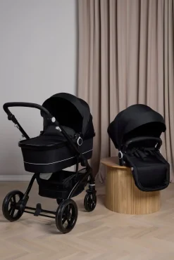 Beemoo Move Duo Kombivogn inkl. Route i-Size Autostol Baby, Black/Mineral Grey