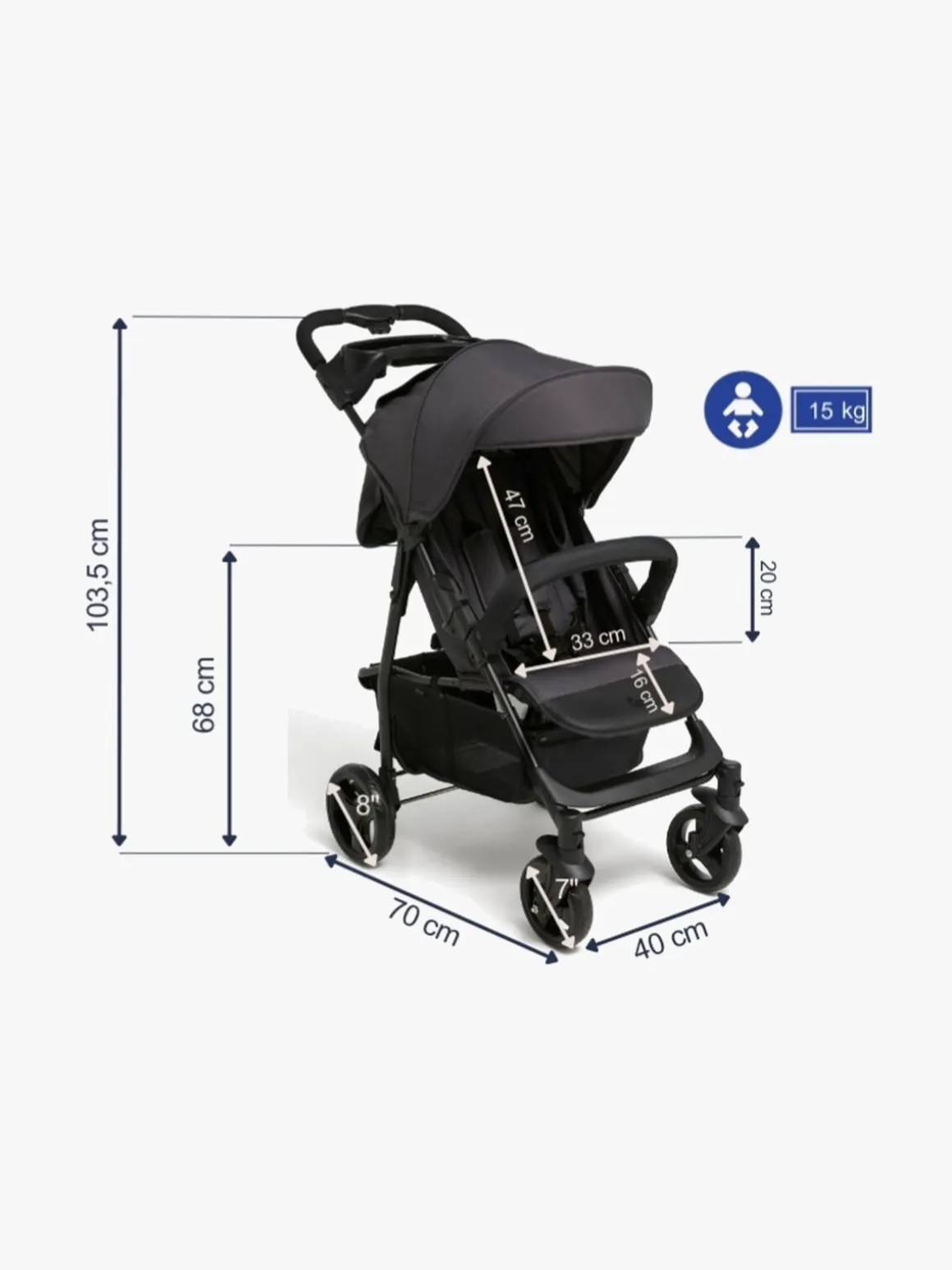 Beemoo Move Shopper Klapvogn, Asphalt