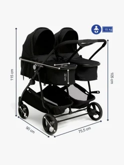 Beemoo Move Twin 2-in-1 Søskendevogn, Black