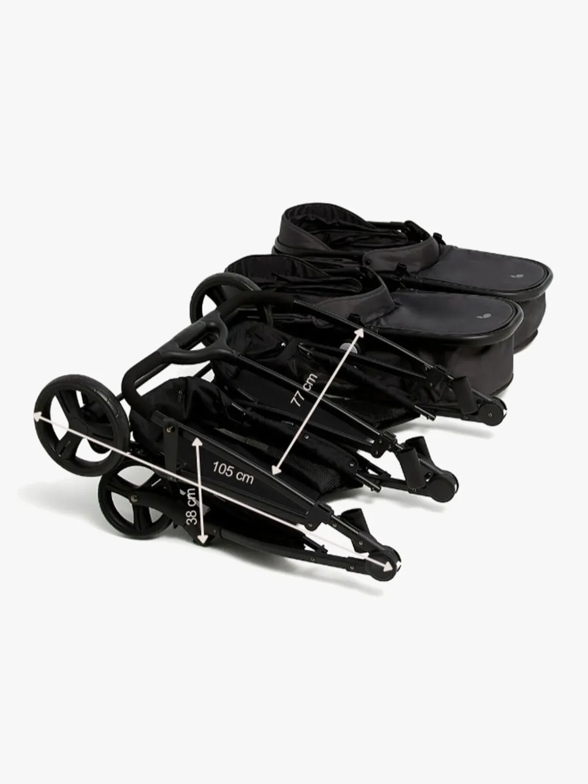 Beemoo Move Twin 2-in-1 Søskendevogn, Asphalt