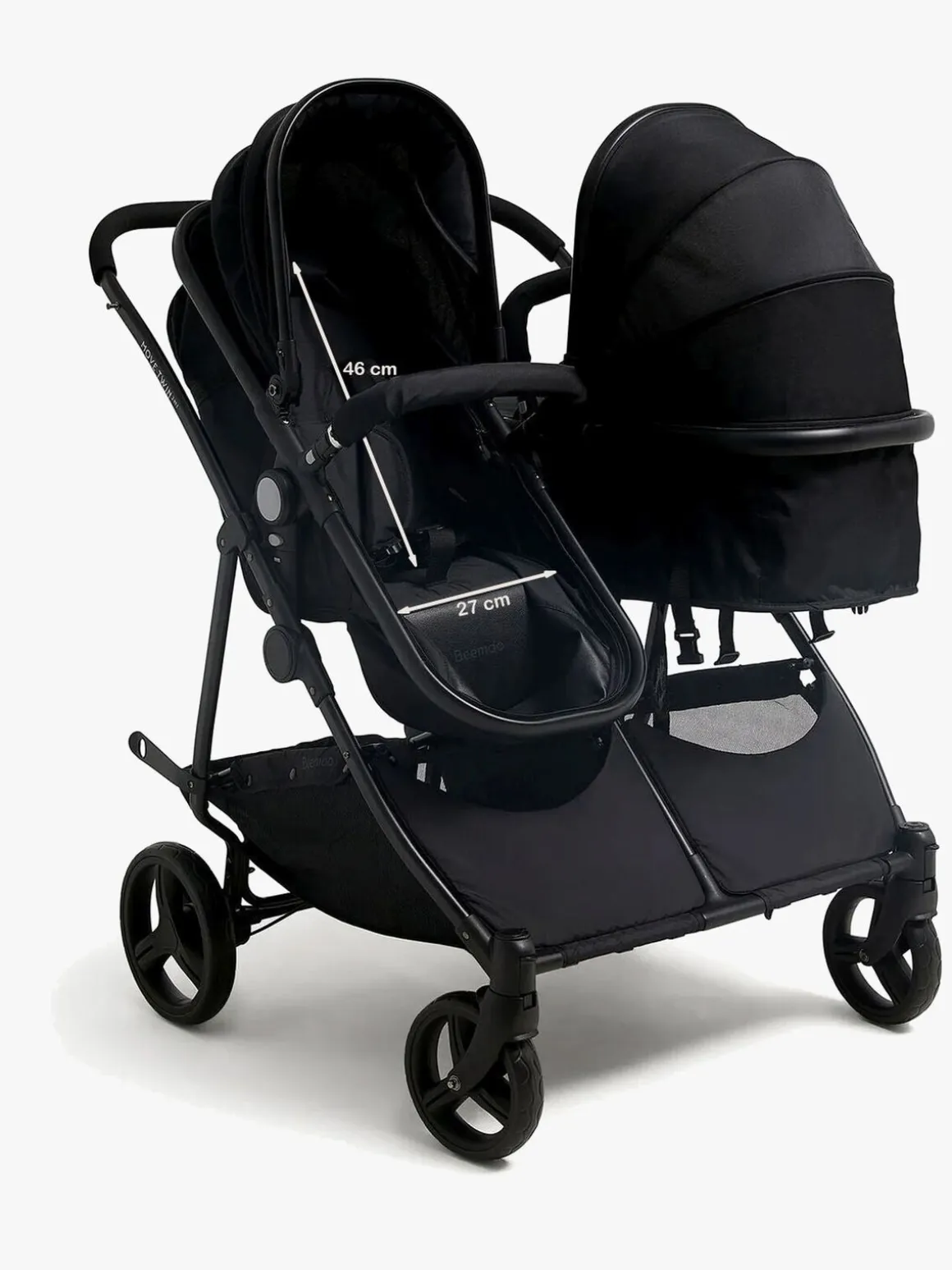 Beemoo Move Twin 2-in-1 Søskendevogn, Asphalt