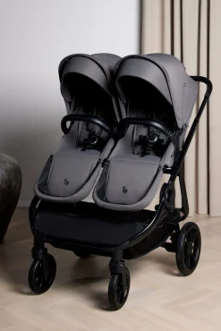 Beemoo Pro Twin 2 Søskendevogn inkl. Liggedel, Mocha Grey