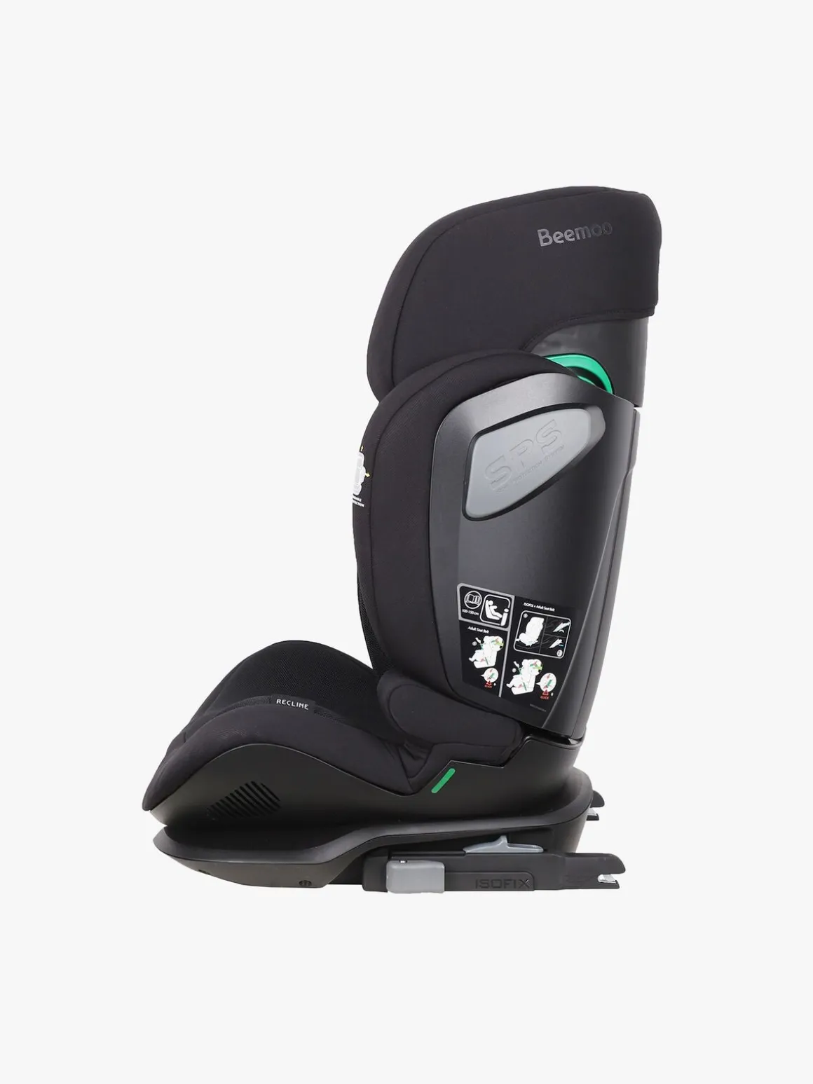 Beemoo Recline i-Size Autostol, Black Mesh