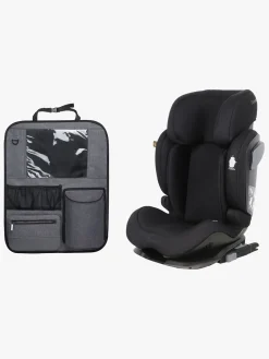 Beemoo Recline i-Size Autostol inkl. Deluxe Sædebeskytter, Black Mesh