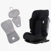 Beemoo Recline i-Size Autostol inkl. Ventilerende Hynde, Black Stone/Grey