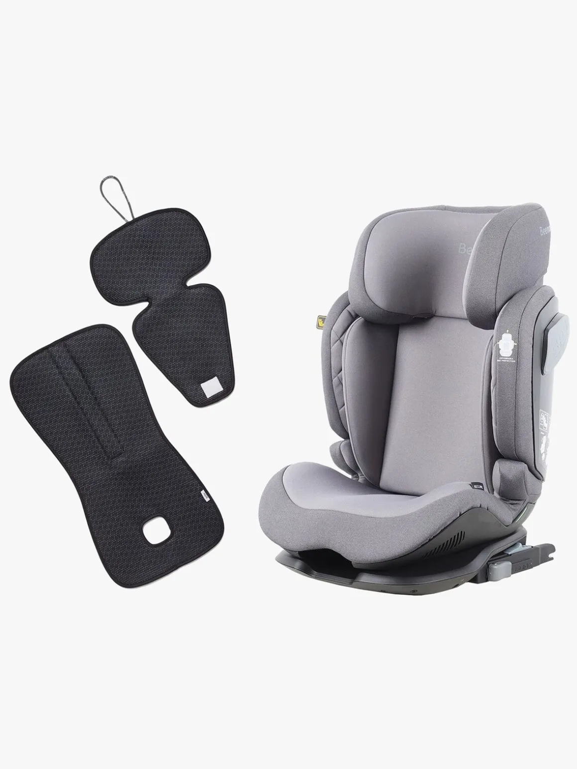 Beemoo Recline i-Size Autostol inkl. Ventilerende Hynde, Mineral Grey/Antracit