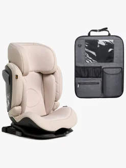 Beemoo Recline i-Size Autostol inkl. Beemoo Deluxe Sædebeskytter med Opbevaring, Oat