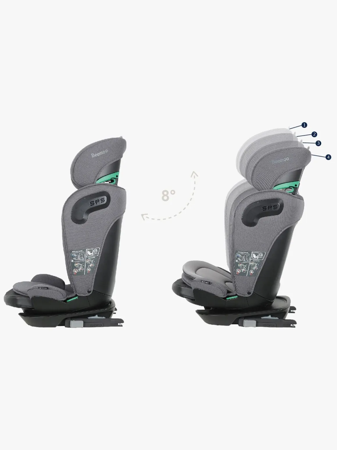 Beemoo Reform ISOFIX Autostol, Mineral Grey