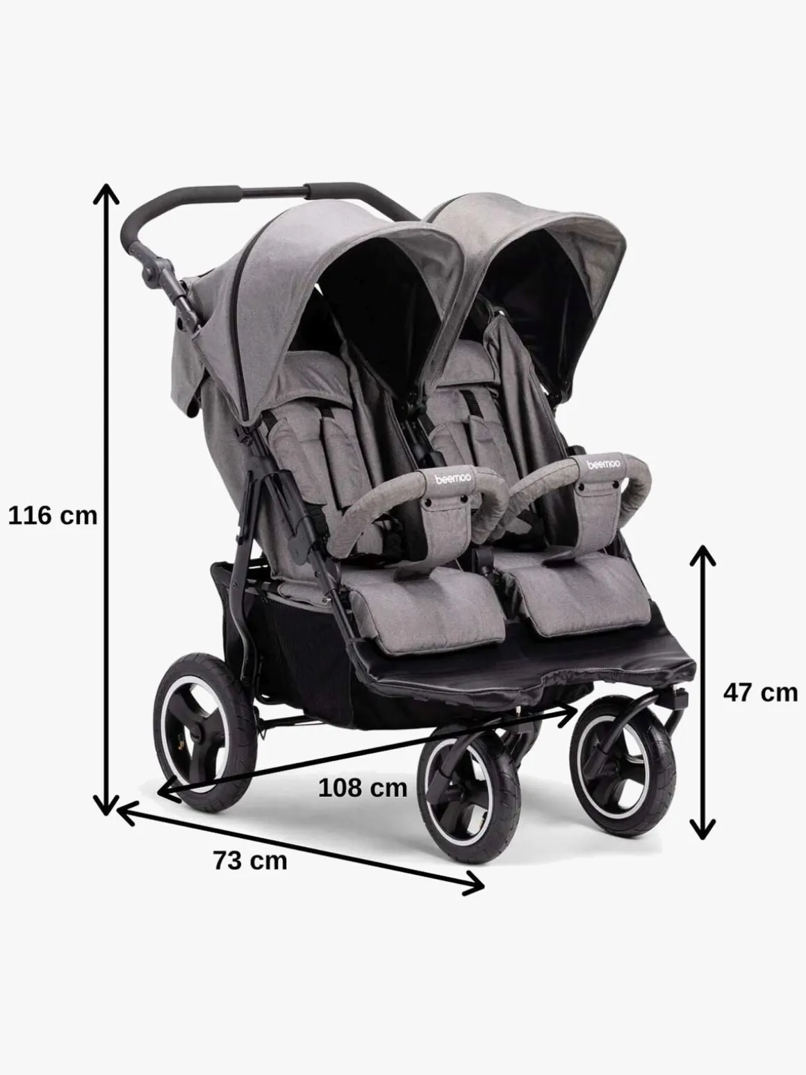 Beemoo Swing Søskendevogn, Grey Melange