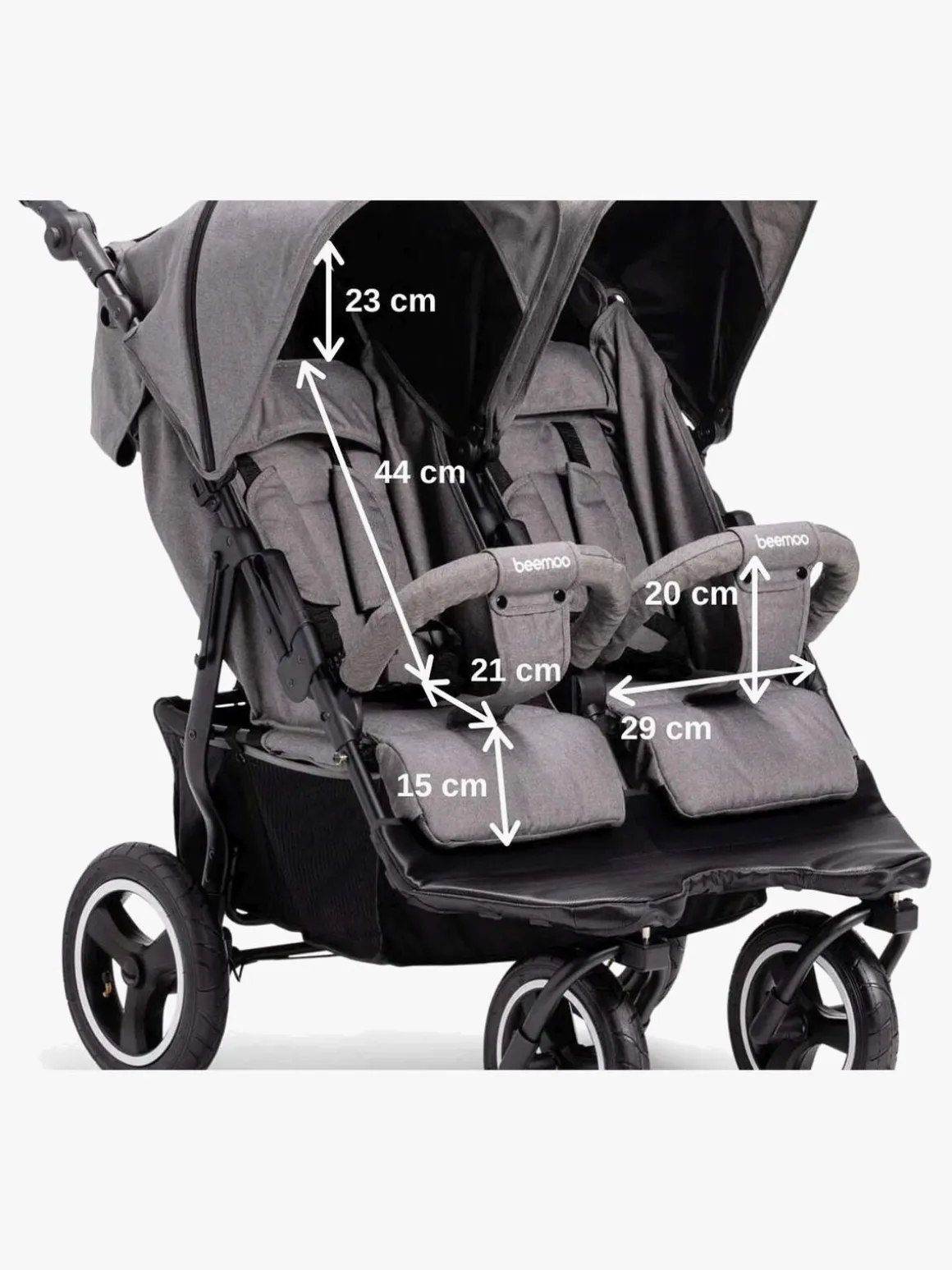 Beemoo Swing Søskendevogn, Grey Melange