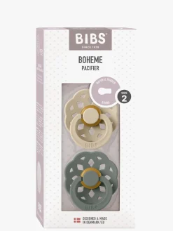BIBS Boheme Sut 2-Pak Latex Str. 2 Rund, Vanilla/Pine