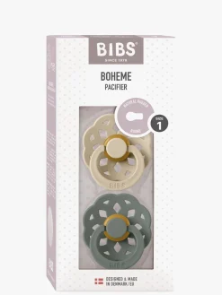 BIBS Boheme Sut 2-Pak Latex Str. 1 Rund, Vanilla/Pine