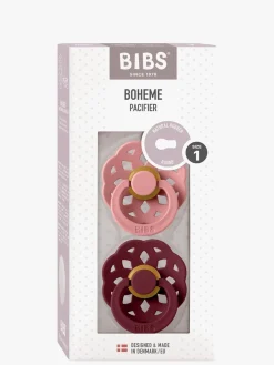 BIBS Boheme Sut 2-Pak Latex Str. 1 Rund, Dusty Pink/Elderberry
