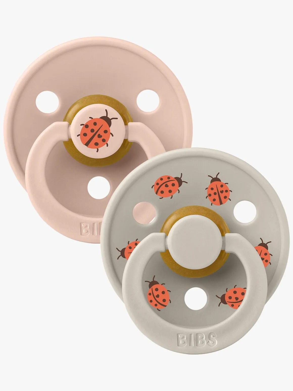 BIBS Studio Colour Ladybug Sut 2-pak Latex Str. 2, Blush