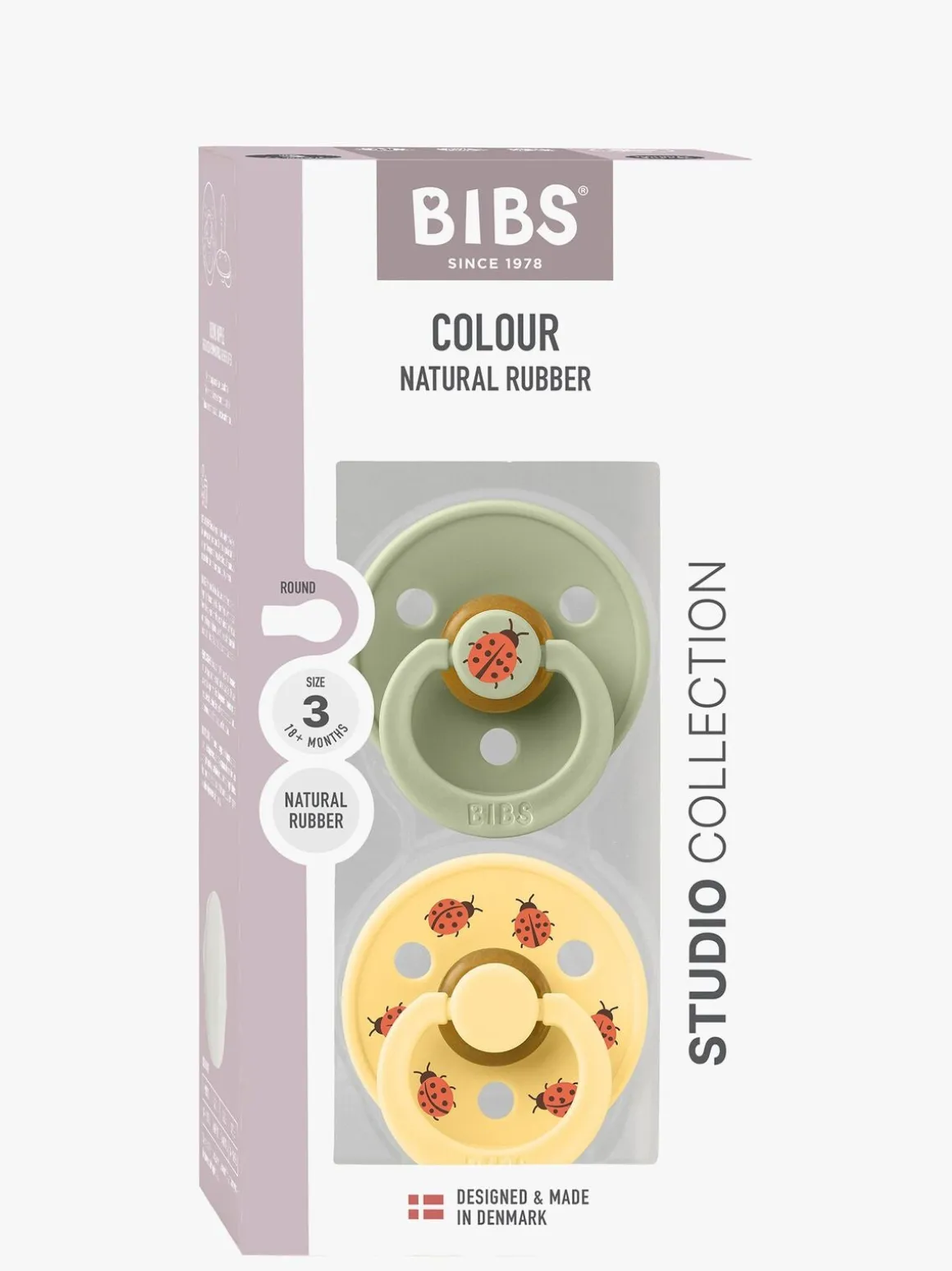 BIBS Studio Colour Ladybug Sut 2-pak Latex Str. 3, Sage