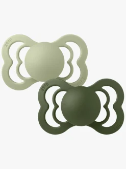 BIBS Supreme Sut 2-pak Silikone Str. 1, Sage/Hunter Green
