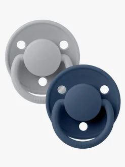 BIBS Sut De Lux 2-pak Silicone, Cloud/Steel Blue