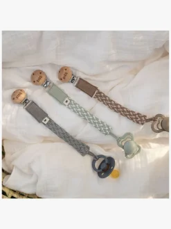 BIBS Suttesnor Pacifier Braid, Cloud/Iron
