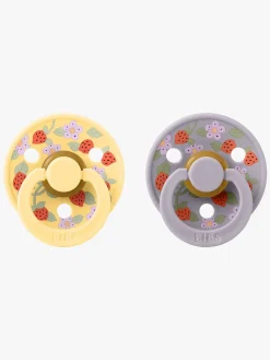 BIBS x Liberty Colour Strawberries Sut 2-pak Latex Str. 2, Pale Butter Mix