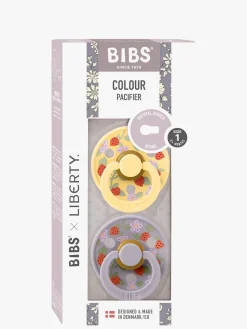 BIBS x Liberty Colour Strawberries Sut 2-pak Latex Str. 1, Pale Butter Mix