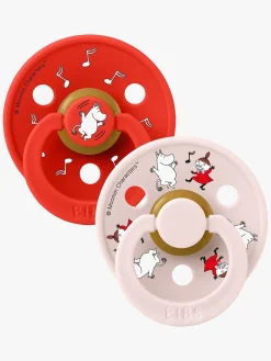 BIBS x Moomin Colour Dancing Sut 2-pak Latex Str. 1, Candy Apple