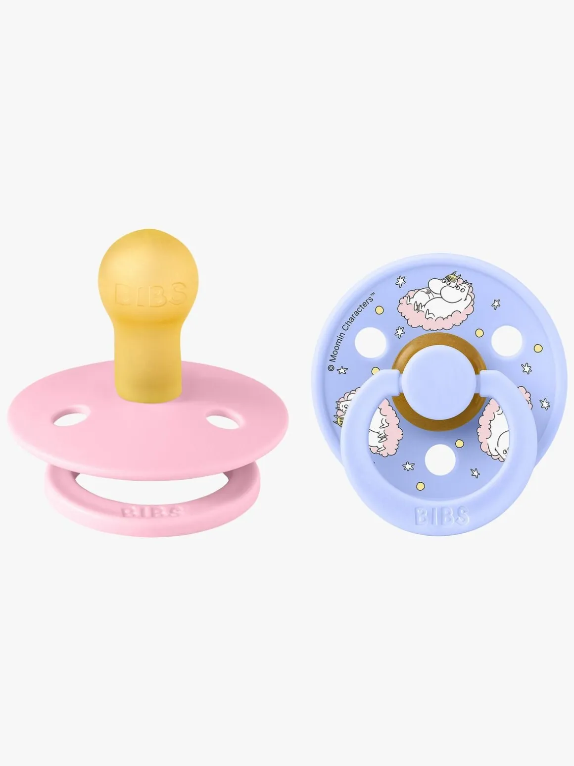 BIBS x Moomin Colour Dreaming Sut 2-pak Latex Str. 1, Baby Pink