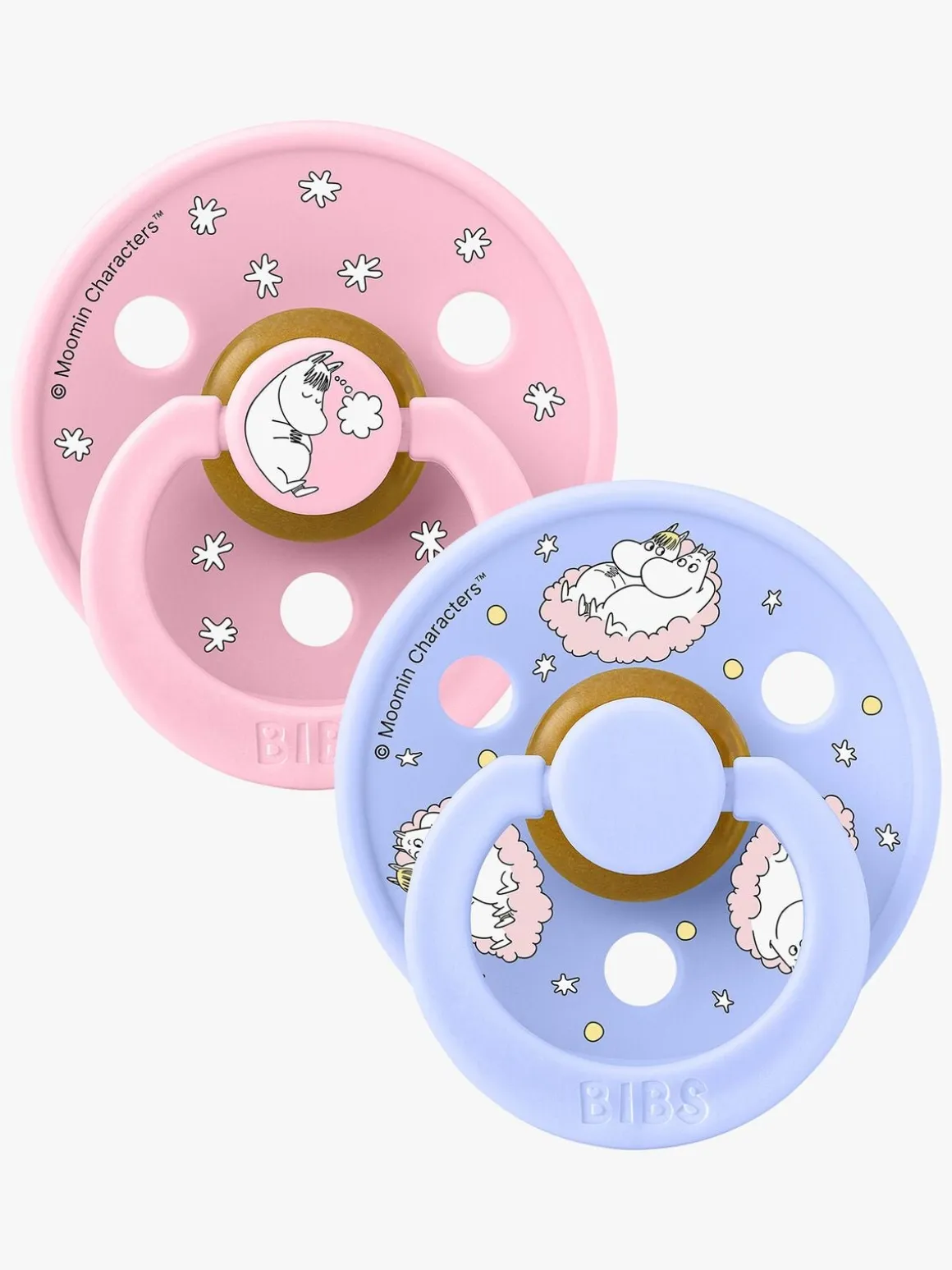 BIBS x Moomin Colour Dreaming Sut 2-pak Latex Str. 1, Baby Pink